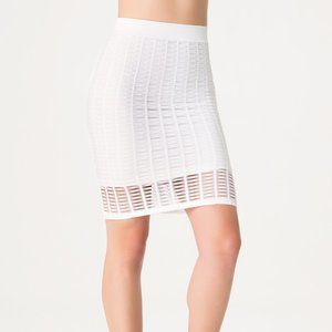 NWT White Bebe Midi Pencil Bodycon Skirt